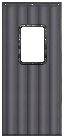 LRYELWA Rideau de Porte Isolant Thermique,Rideaux Coupe-vent,Imperméable,Anti Froid,Réduisant Le Bruit Garde au Chaud en Hiver,pour Porte Entrée,Vis et Crochets Inclus (80cm x 250cm,Gris)