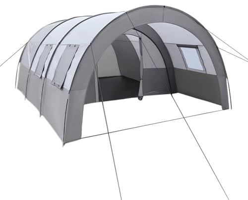 Camping Tunnel Zelt, 350x480x206cm Tunnelzelt, 6 Personen Zelte, Familienzelt, Campingzelt mit Tragetasche, wasserdichte Tunnelzelt für Camping, Wandern