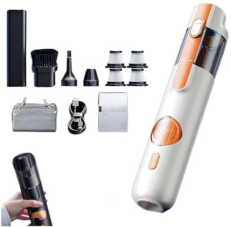 5-in-1 Smart Handheld Vacuum Cleaner Kit,Cordless Portable Mini Car Vacuum for Home Cleaning,Powerful Lightweight Rechargeable with Strong Suction for Pet Hair and Sofa Detail (White Set Edition)