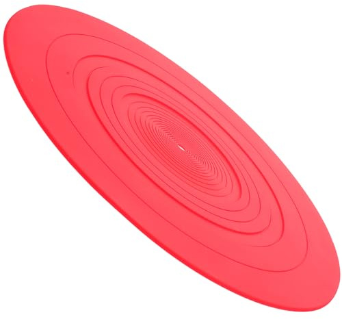 PAMINGONO Antistatische Silikon Plattenspielermatte für Schallplatten Rutschfeste Schallplattenschutzmatte in Rot Ersatzpad für Plattenspieler im Heimgebrauch