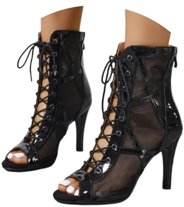 Generisch Stiletto Heels Open Toe Latin Dance Shoes for Evening Party and, black, 5 UK