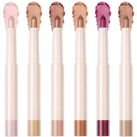 6 Stück Creme Lidschatten Stift Eyeshadow Stick Lidschattenstift Eye Shadow Sticks Lidschatten Stick Lidschattenstifte Hohe Farbabgabe Wasserfest Langanhaltend Für Atemberaubende Make-Up-Looks