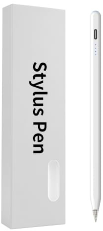 Stylet pour Apple iPad Pro 11/10/9/8/7/6 Gen (2018-2026), Stylet à Pointe Fine de 1mm pour iPad Air 3/4/5/M2/M3/M4, Mini 5/6/7 Gen, Charge Rapide, Pression d'Inclinaison (White)