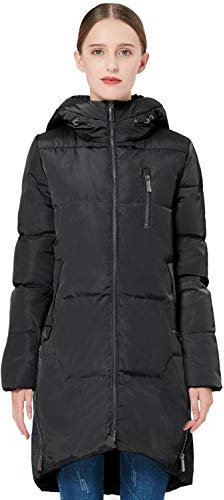 OROLAY Donna Elegante Piumino Inverno Giacca con Cappuccio Nero M