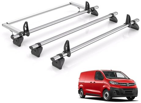 Rhino Roof Rack for Vauxhall Vivaro 2019+ [Vauxhall Vivaro 2019+ Models] 3 Roof Bars & Rear Ladder Roller + Loadstops - KR25/JC3FL/KLS2