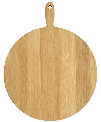 Premier Housewares 1103970 Round Bamboo Paddle Chopping Board, Natural