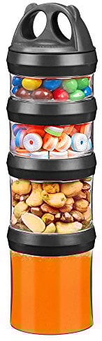 BeneLabel Vorratsdosen Set Vorratsbehälter Lebensmittel Lagerung Stapelbar 31oz Twist Lock Stapeln Nüsse Aufbewahrung & Organisation Süßigkeiten Formel Reise Artikel Spender, BPA Frei, Schwarz