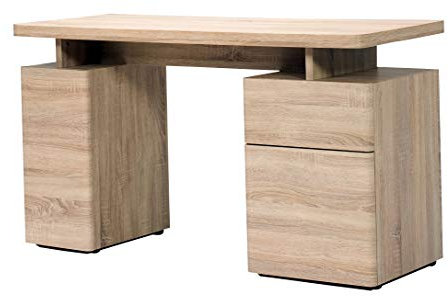 Jahnke CU-LIBRE 140 - Schreibtisch mit einer Schublade und 2 Türen, 140 x 55 x 76 cm, Sonoma-Eichen-Farbe