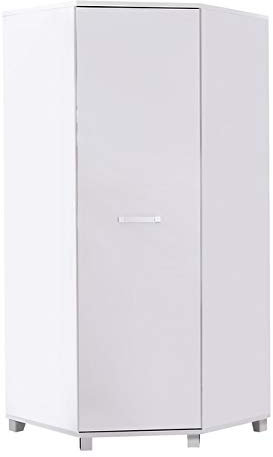 mb-moebel Moderne Schlafzimmer Möbel Eckschrank Kleiderschrank NURO N34 (Weiß)