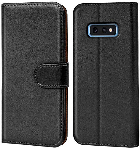 Verco Handyhülle für Galaxy S10e Hülle, Schutzhülle für Samsung Galaxy S10e Tasche PU Leder Flip Case Brieftasche - Schwarz