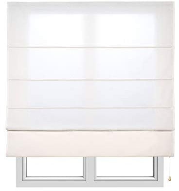 STORESDECO Raffrollo mit Stangen 175H x 120B - Waschbares Faltrollo zum Bohren inkl. Montagematerial - Lichtdurchlässige Roman Blinds mit Kindersicherung für Fenster & Türen - Gardinen Rollo Küche