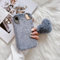 ZTUOK Compatible with iPhone XR for Girls，Luxury Diamond Winter Warm Handmade Soft Fur Fluffy Plush Furry Shockproof Protective Phone Case Cover for iPhone XR-Dark Gray
