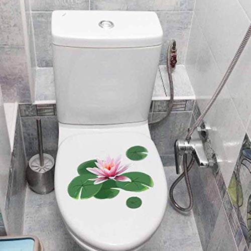SHMAZ WC Deckel Aufkleber 22,6 * 16,4 cm Seerose Wasserpflanze Toilettensitz Aufkleber Home Room Wanddekoration
