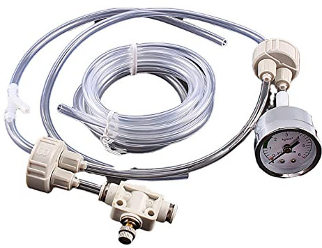 Headerbs CO2-Generator-System, Weiß DIY Aquarium Bepflanzter Tank CO2-System Pro Tube Valve Guage Bottle Cap Kit