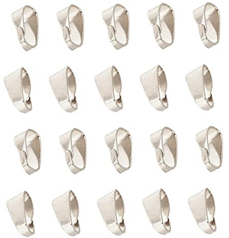 80 Pcs Pinch Bails Pinch Clip Clasps Charm Bead Pendant Connectors for DIY Dangle Charms Neckalce Jewelry Making