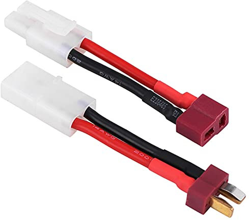 Tamiya Style Connector to Deans T Plug Male Female Adapter Silicon Cable 14 AWG Wire Antiskid Micro Banana Plugs Silica Gel Parallel Charging Harness for Drone RC Car ESC Lipo NiMH Battery Charger
