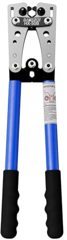 Sanuke Battery Cable Lug Crimping Tool for AWG 8 6 4 2 1/0 Heavy Duty Copper Wire Lugs