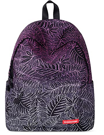FORRICA Zainetto Donna Moda Zaino Scuola Ragazze Adolescente Zaini Universita Zaino Porta PC Casual Daypack Donna Borsa da Viaggio Foglie A