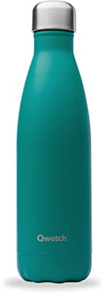Qwetch - Bouteille Isotherme Originals Bleu Minéral 500ml - 24h Froid et 12h Chaud - Etanche, Sans BPA & Réutilisable - Gourde inox isotherme pour Sport, Voyage, Bureau, Randonnée