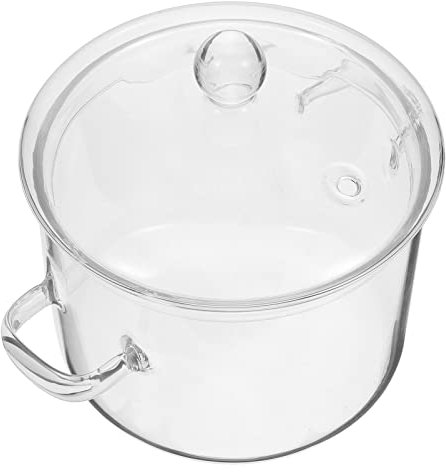 Milch Creamer Jug. Durchsichtiger Topf Kochtopf Mit Deckel Antihaftbeschichtete Schüssel Suppentopf Eierpfanne Widerstandsfähiger Kochtopf Für Suppennudelbratpfannen 1900Ml Suppentöpfe