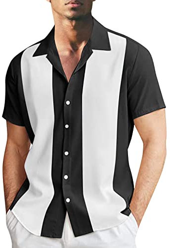 LAOSU Mode Chemise Homme Manche Courte Casual Chemise,Chemise sur Mesure,Chemisette Homme Blanche,Chemise Homme,Chemise Blanche Courte,Chemise A Carreaux Bleu,Chemise Plastron