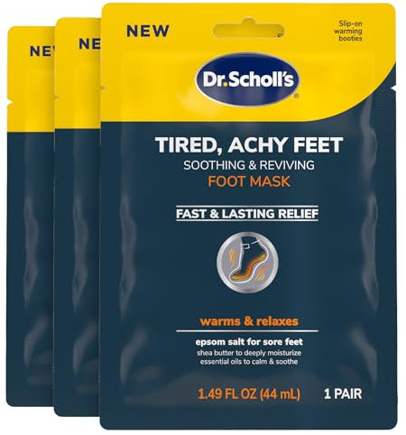 Dr. Scholl's® Tired, Achy Feet Soothing & Reviving Fußmaske, 3 Paar, wärmende Schuhe