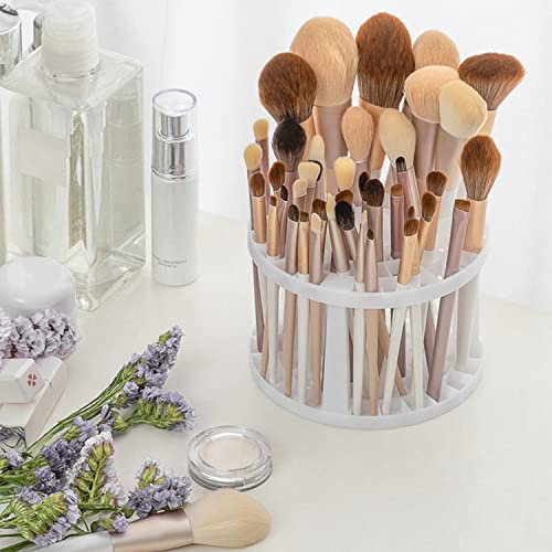 Biutimarden Organizador de Cosméticos con 49 Compartimentos Blanco Organizador de Maquillaje Extraíble de Plástico Gran Capacidad Multifuncional Portacepillos Cosméticos para Dormitorio Baño (Blanco)
