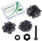 Pzsmocn 300 Piezas/100 Juegos M2*12 mm Tornillos de Cabeza Redonda Cruzada de Nailon Negro Plástico Tuerca Hexagonal con Arandela Aislante, Tamaño Estándar para Bricolaje y Ensamblaje Electrónico.