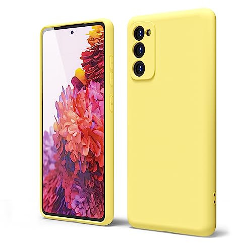 oakxco für Samsung Galaxy S20 Fe Hülle Silikon Case mit Kameraschutz, Ultra Dünn Bunt Handyhülle Mädchen, Einfarbig Handy Hülle Slim Schutzhülle, Matt TPU Weich Gummi Glatt Silikonhülle Bumper, Gelb