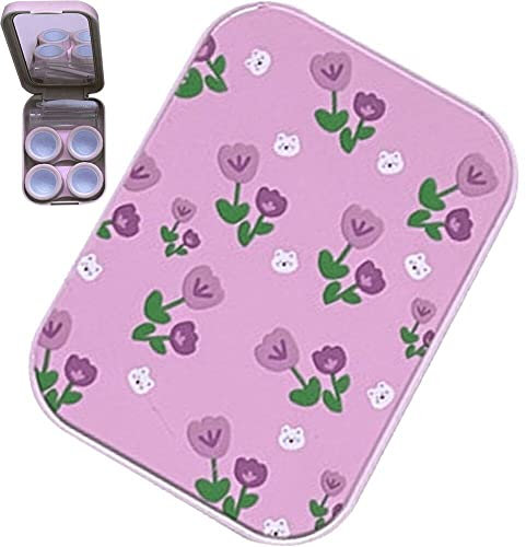 Contact Lens Cases Lens Container Box Travel Contact Lens Case Portable Kit Case with Two Solution Bottle Tweezers Wearing Stick
