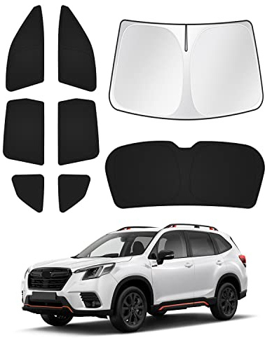 Canvcle Sunshades for 2019-2023 Subaru Forester Accessories Windshield Sunshade Side Rear Windows Sun Visor Privacy Protection Keep Vehicle Cool Black 8PCS