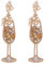 Champagne Earrings Champagne Glass Earrings Handmade Crystal Rhinestones Pearl Beaded Wine Glass Dangle Earrings for Women Dainty Jewelry Gifts for Women
