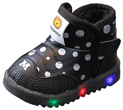 Stivali da neve per neonate, invernali, con suola morbida, imbottita, in cotone, Nero , 27 EU