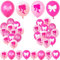 BDSHUNBF 36 Stück Luftballons Rosa, Luftballons Geburtstag, Prinzessin Luftballons, Party Supplies, Party Luftballons, Latex Ballons für Kinder Mädchen Hochzeit Themenparty Dekoration