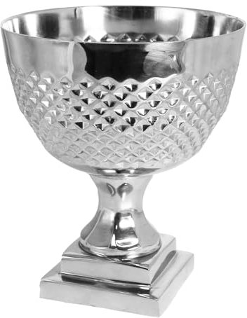 Widdle Gifts Nickel Plated Fruit Bowl Silver Coloured 18cm Decorative Tableware for Christmas or Household Ornament