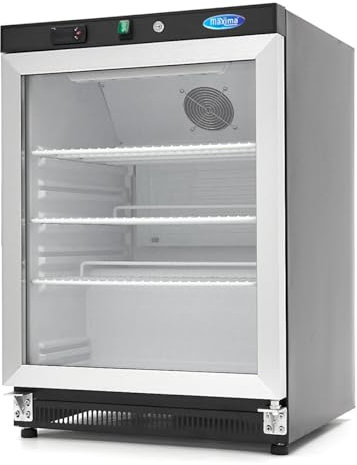 Maxima Réfrigérateur - 200 L - Noir - avec Porte Vitrée