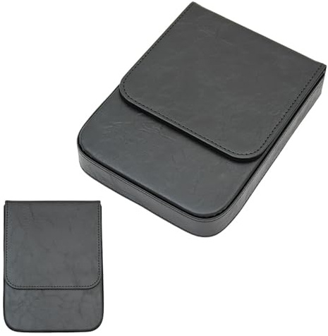 HUYUTAWE 6Slots Füllfederhalter-Sammler-Organizer – handgefertigtes Stifteetui, Seniorenleder-Stift-Schutzhülle, Stift-Aufbewahrung, Geschenk-Box (schwarz)