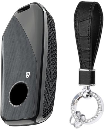 KUNIO Autoschlüssel Hülle Passt für BMW X7 X1 U11 iX ix1 Tourer U06 X6 M60i XM 7er G07 I7 2023 Schlüsselhülle PC Schutzhülle Schlüsseletui Schlüsselcover Schlüsselanhänger Schwarz