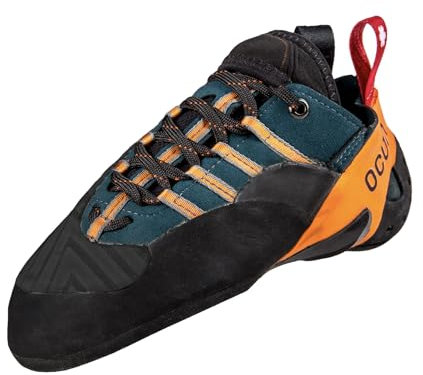 Ocun Sigma Kletter- & Boulderschuh für technisch fortgeschrittene Indoor- & Outdoor-Klettertouren, Petrol/Ora, 6.5 Women/5.5 Men