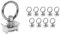 Lasiprofi Single Stud Fitting | Set 10 | Fitting für Airlineschine | 900 daN | Zurröse zur Ladungssicherung | Einzel Airline Endbeschlag für Airlinezurrschiene