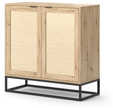 Vicco Kommode Natal, Braun, 40 x 92.5 cm | mit 2 Türen, geeignet als Ablagefläche für Wohnzimmerzubehör