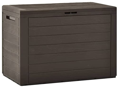 JUDYY Gartenbox, Auflagenbox Wasserdicht, Box Für Gartenauflagen, wasserdichte Box, Aufbewahrung, Aufbewahrungsbox, Braun 78x44x55 cm
