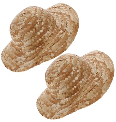 MUSISALY 2 Stück Kinder Strohhüte 15cm Zum Bemalen Nachhaltiges Stroh Selbstgemacht Bastelhut Für Kindergarten Strand Und Party