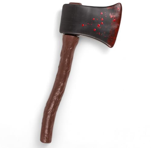 MIJOMA Halloween Ascia sanguinante 40 x 16 cm - Spaventosi oggetti di scena per accessori per costumi di Halloween, realizzati in plastica, leggeri e pratici per una perfetta decorazione horror