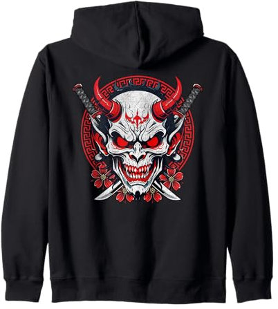 giapponese demone tipo diavolo Felpa con Cappuccio