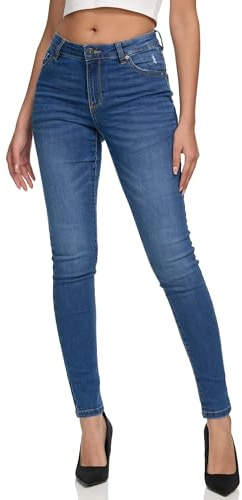 REPUBLIX Damen Mid Waist Skinny-Fit Stretch Denim Jeans Basic RJ-1001