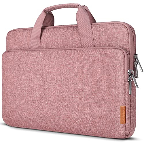 DOMISO 14 inch Water-Resistant Laptop Sleeve Bag Carrying Case with Handle for 14 Dell/HP Pavilion Envy/ThinkPad IdeaPad/ASUS Vivobook,Pink
