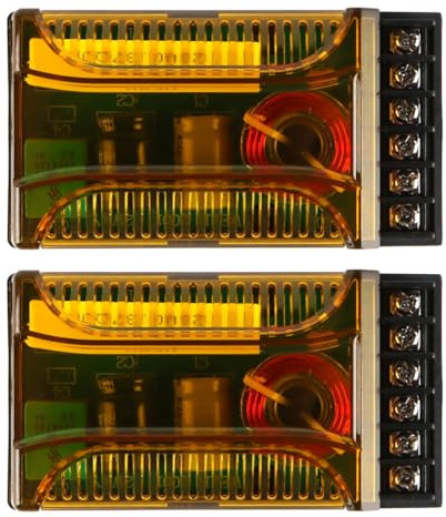 Laroal Filtre de Croisement à 2 Voies pour Haut-Parleur, Lot de 2, diviseur de fréquence pour Haut-Parleur, Haut-parleurs Audio de Voiture à 2 Voies, Filtre de Croisement à Deux Voies
