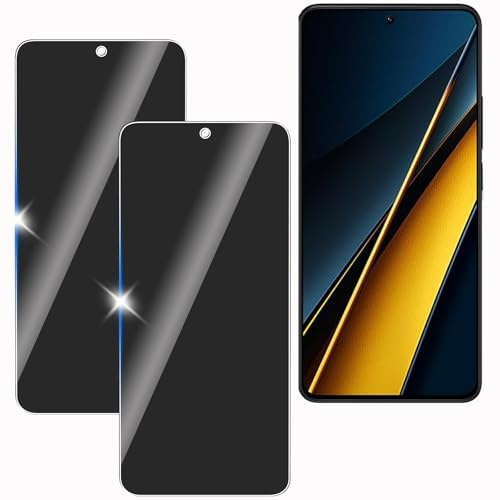 KULAIKE【2 Piezas Protector Pantalla Privacidad para Xiaomi Poco X6 Pro 5G,Cristal Templado Anti Espía,Sin Burbujas,Anti-Espía Vidrio Película,Privacy Screen Protector,9H Dureza,Anti-Arañazo