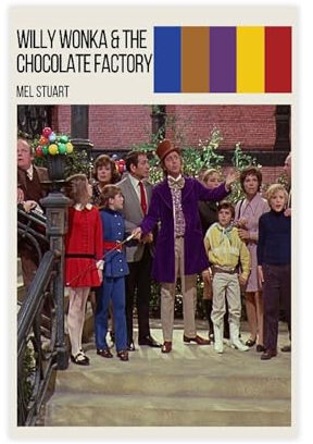 jdalcbe Leinwandposter Willy Wonka und die Schokolade, Wandkunst, Dekordruck, Bild Gemälde für Wohnzimmer, Schlafzimmer, Dekoration, 30 x 45 cm